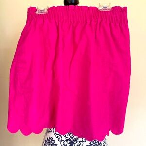 Scallop stretch-waist skirt